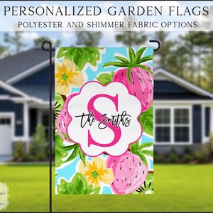 Personalized Summer Garden Flag, Flower Family Garden Flag, Summer Yard Flag, Custom Porch Decor, Entry Flag, Yard Decor