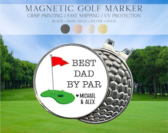 Best Dad By Par Golf Ball Marker, Personalized Golf Gift For Dad, Custom Gift For Father’s Day, Golf Gift For Dad, Custom Saying Golf Marker