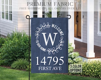 Personalized Address Garden Flag, Spring Garden Flag, Summer Garden Flag, Porch Decor, Entry Flag, Yard Decor, Housewarming Gift