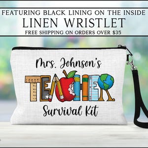 Teacher Survival Kit Bag, Teacher Gift Ideas, Teacher Appreciation Gift, Favorite Teacher Bag, Pencil Pouch, End Of School Gift, Teacher