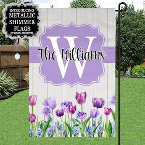 Summer Tulips Garden Flag, Spring Floral Garden Flag, Eucalyptus Garden Flag, Porch Decor, Entry Flag, Yard Decor, Housewarming Gift