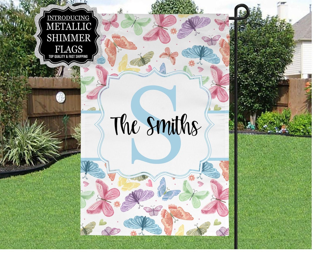 Butterfly Garden Flag, Spring Garden Flag, Summer Garden Flag, Porch