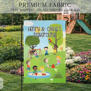 Kids Playground Flag, Kids Tree House Flag, Kids Fort Flag, Kids Clubhouse Flag, Yard Decor, Clubhouse Decor, Outdoor Flag, Playground Flag