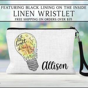 Let Your Light Shine Cosmetic Bag, Personalized Cosmetic Bag, Religious Verse Bag, Gifts For Her, Best Friend Gift Ideas, Matthew 5:16