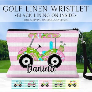Golf Cart Wristlet, Personalized Golf Cart Bag, Golfing Gift Ideas, Custom Golf Cart Bag, Golf Toiletry Bag, Golf Wristlet, Golf Gift