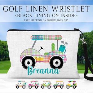 Golf Cart Wristlet, Personalized Golf Cart Bag, Golfing Gift Ideas, Custom Golf Cart Bag, Golf Toiletry Bag, Golf Wristlet, Golf Gift