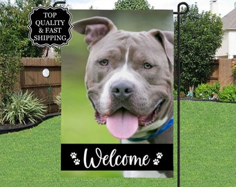 Pet Welcome Garden Flag, Custom Pet Photo Flag, Personalized Pet Flag, New Pet Gift, Pet Flag, New Pet Gift Ideas, Welcome Pet Gift, New Pet