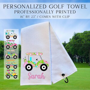 Personalized Golf Cart Towels, Custom Golf Towels For Her, Ladies Golf Towel, Gift For Golfer, Custom Golf Towel, Personalized Golf Gifts