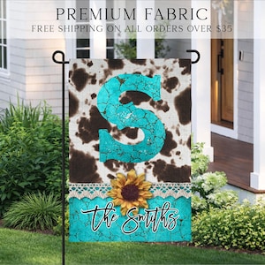Boho Cow Garden Flag, Spring Garden Flag, Summer Garden Flag, Porch Decor, Entry Flag, Yard Decor, Housewarming Gift, Rustic Farmhouse Flag