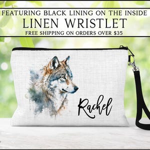 Wolf Cosmetic Bag, Personalized Wolf Makeup Bag, Wolf Makeup Organizer, Toiletry Bag, Zipper Pouch, Wolf Gift Ideas, Wolf Bag