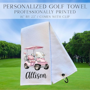 Personalized Golf Cart Towels, Custom Golf Towels For Her, Ladies Golf Towel, Gift For Golfer, Custom Golf Towel, Personalized Golf Gifts