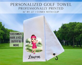 Personalized Ladies Golf Towels, Custom Golf Towels For Her, Ladies Golf Towel, Gift For Golfer, Custom Golf Towel, Personalized Golf Gifts