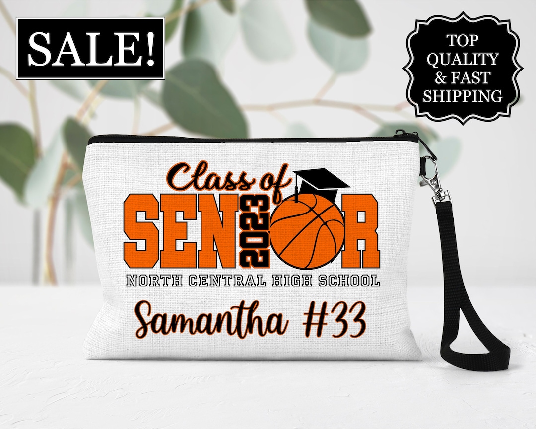 Basketball Senior Cosmetic Bag, Senior Night Gift Personalized Sports