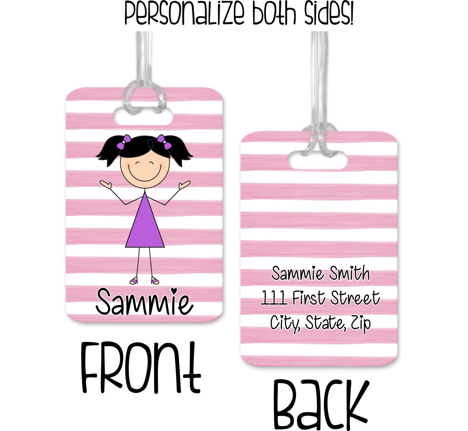 Personalized Kids Bag Tag Backpack Tags Diaper Bag Tag Etsy