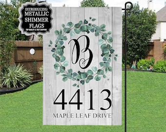 Personalized Address Garden Flag, Spring Garden Flag, Summer Garden Flag, Porch Decor, Entry Flag, Yard Decor, Housewarming Gift