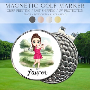 Personalized Custom Character Golf Marker, Golf Marker and Clip Set, Custom Golf Gifts For Her, Custom Golf Marker, Golfing Accessory