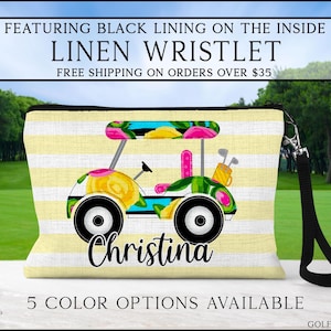 Golf Cart Wristlet, Personalized Golf Cart Bag, Golfing Gift Ideas, Custom Golf Cart Bag, Golf Toiletry Bag, Golf Wristlet, Golf Gift