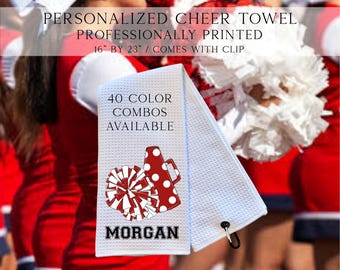 Personalized Cheer Towel, Custom Cheerleader Waffle Towels, Cheerleader Coach Gift, Sports Waffle Towel, Team Gift Ideas, Custom Towel