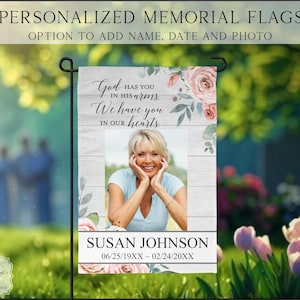 Memorial Garden Flag, In Loving Memory Of, Sympathy Flag,  Commentary Garden Flag, Memorial Gift, Floral Memorial Flag, Funeral Gift
