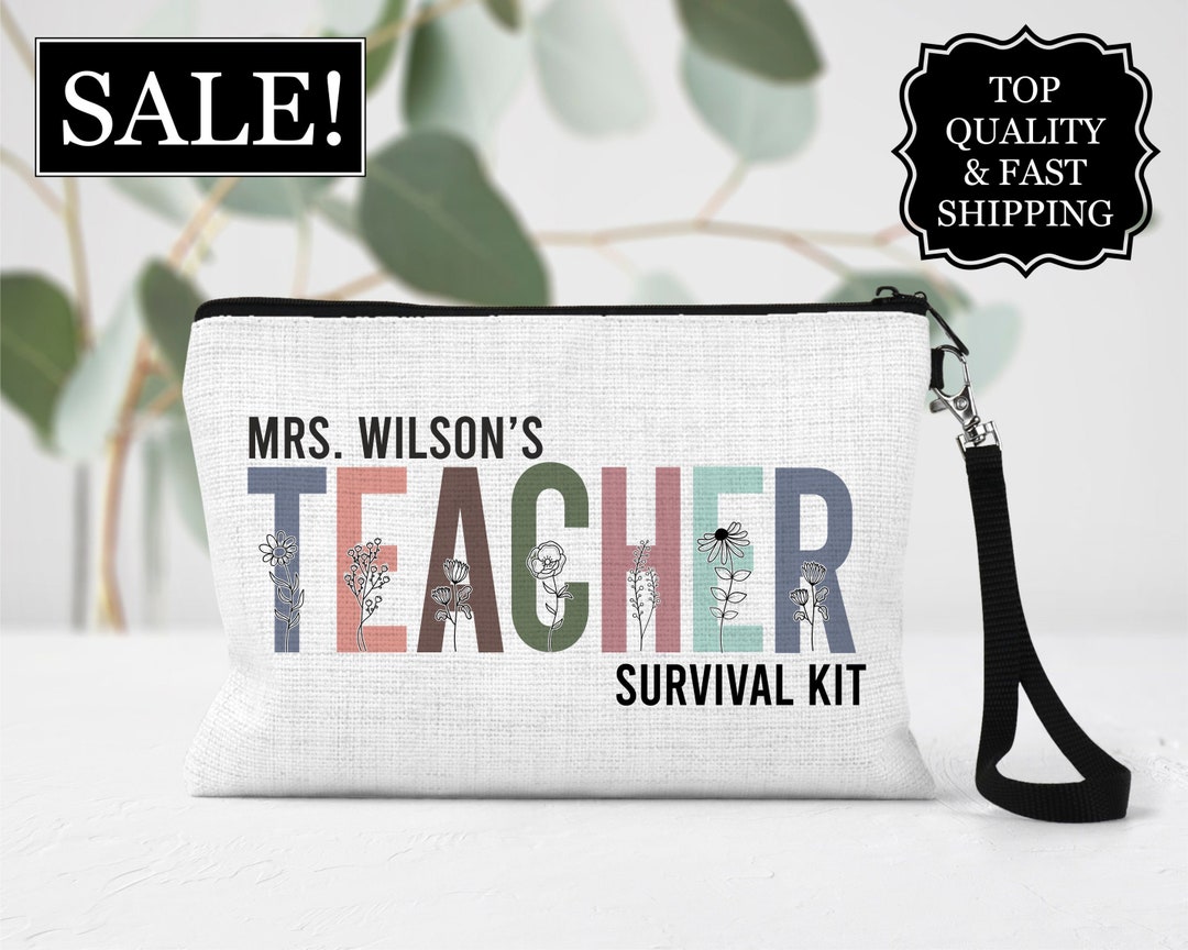 Personalized Teacher Survival Kit Bag Teacher Gift Ideas Etsy
