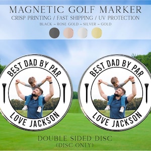 Marcador de golf con foto, marcador de golf "Mejor papá por par", ideas de regalo para el Día del Padre, marcador de golf personalizado, accesorio de golf, marcador de golf personalizado imagen 7