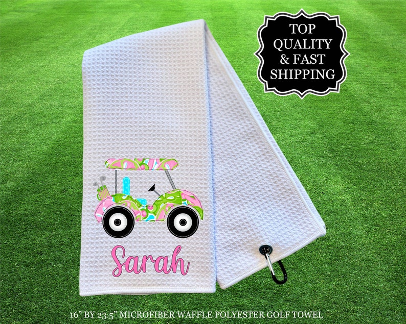 Personalized Golf Cart Towels, Custom Golf Towels For Her, Ladies Golf Towel, Gift For Golfer, Custom Golf Towel, Personalized Golf Gifts Golf Cart 3