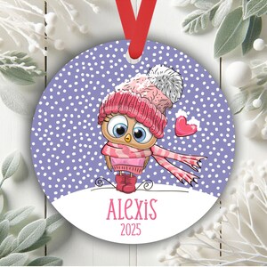 Personalized Owl Christmas Ornament, Unicorn Ornament, Custom Christmas Ornament, Keepsake Christmas Ornament, Child Ornament
