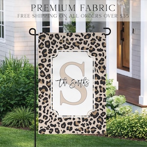 Leopard Welcome Flag, Spring Garden Flag, Summer Garden Flag, Porch Decor, Entry Flag, Yard Decor, Housewarming Gift