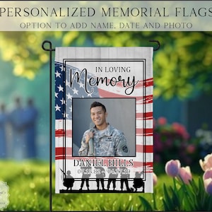 Military Memorial Garden Flag, In Loving Memory Flag, Sympathy Flag, Commentary Flag, Memorial Gift, Veteran Memorial Flag, Funeral Gift