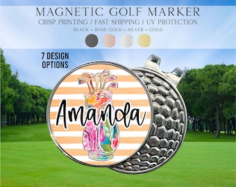 Personalized Golf Marker, Custom Name Golf Ball Marker, Magnetic Golf Marker Disc, Women's Golf Gift, Golf Trip Gift, Golfer Gift
