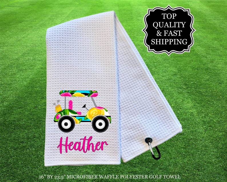 Personalized Golf Cart Towels, Custom Golf Towels For Her, Ladies Golf Towel, Gift For Golfer, Custom Golf Towel, Personalized Golf Gifts Golf Cart 5