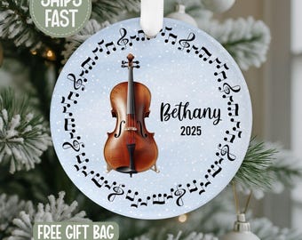Cello Ornament, Cello Player Ornament, Cello Teacher Ornament, Musical Ornament, Personalized Cello Ornament, Musician Ornament