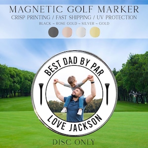 Marcador de golf con foto, marcador de golf "Mejor papá por par", ideas de regalo para el Día del Padre, marcador de golf personalizado, accesorio de golf, marcador de golf personalizado imagen 5