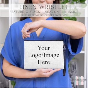 Design Your Own Wristlet, Custom Bag with Photo Logo Text, Personalized Zipper Pouch, Custom Wristlet, Custom Event Gift Ideas