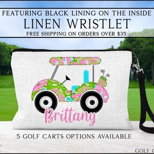 Golf Cart Wristlet, Personalized Golf Cart Bag, Golfing Gift Ideas, Custom Golf Cart Bag, Golf Toiletry Bag, Golf Wristlet, Golf Gift