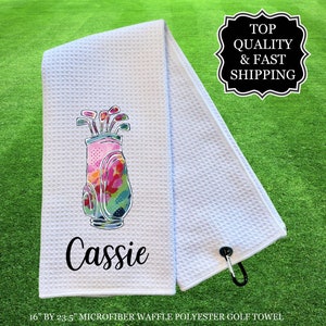 Personalized Golf Cart Towels, Custom Golf Towels For Her, Ladies Golf Towel, Gift For Golfer, Custom Golf Towel, Personalized Golf Gifts