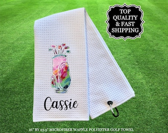 Personalized Golf Cart Towels, Custom Golf Towels For Her, Ladies Golf Towel, Gift For Golfer, Custom Golf Towel, Personalized Golf Gifts