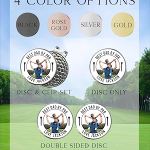 Marcador de golf con foto, marcador de golf "Mejor papá por par", ideas de regalo para el Día del Padre, marcador de golf personalizado, accesorio de golf, marcador de golf personalizado imagen 3