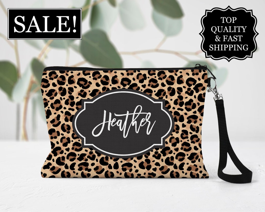 Leopard Cosmetic Bag, Leopard Print Makeup Bag, Bridesmaid Gift Ideas