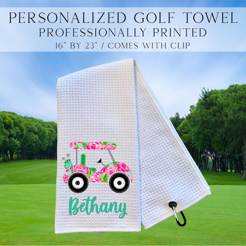 Personalized Golf Cart Towels, Custom Golf Towels For Her, Ladies Golf Towel, Gift For Golfer, Custom Golf Towel, Personalized Golf Gifts