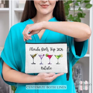 Personalized Girls Trip Wristlet, Girls Weekend Gifts, Girls Trip Linen Wristlet, Girls Trip Bag, Girls Trip Gift, Personalized Gifts