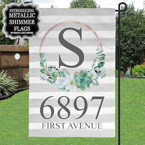 Personalized Address Garden Flag, Spring Garden Flag, Summer Garden Flag, Porch Decor, Entry Flag, Yard Decor, Housewarming Gift