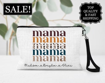 Mama Cosmetic Bag, Mom Make Up Bag, Mothers Day Gift Ideas, New Mom Bag, Gift For Mom, Gift For Her, Mom Bag, Personalized Mom Zipper Pouch