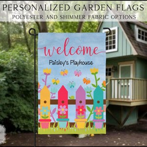 Girls Playhouse Flag, Kids Tree House Flag, Kids Fort Flag, Kids Personalized Flag, Girl Outdoor Flag, Yard Decor, Clubhouse Decor