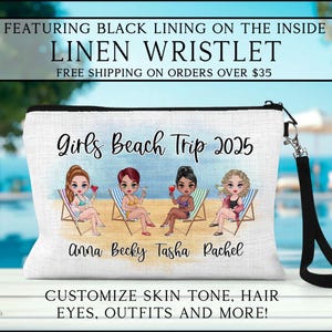 Girls Trip Wristlet, Girls Trip Group Gifts, Girls Weekend Custom Bag, Personalized Girls Trip Bag, Custom Bags For Girls Trip