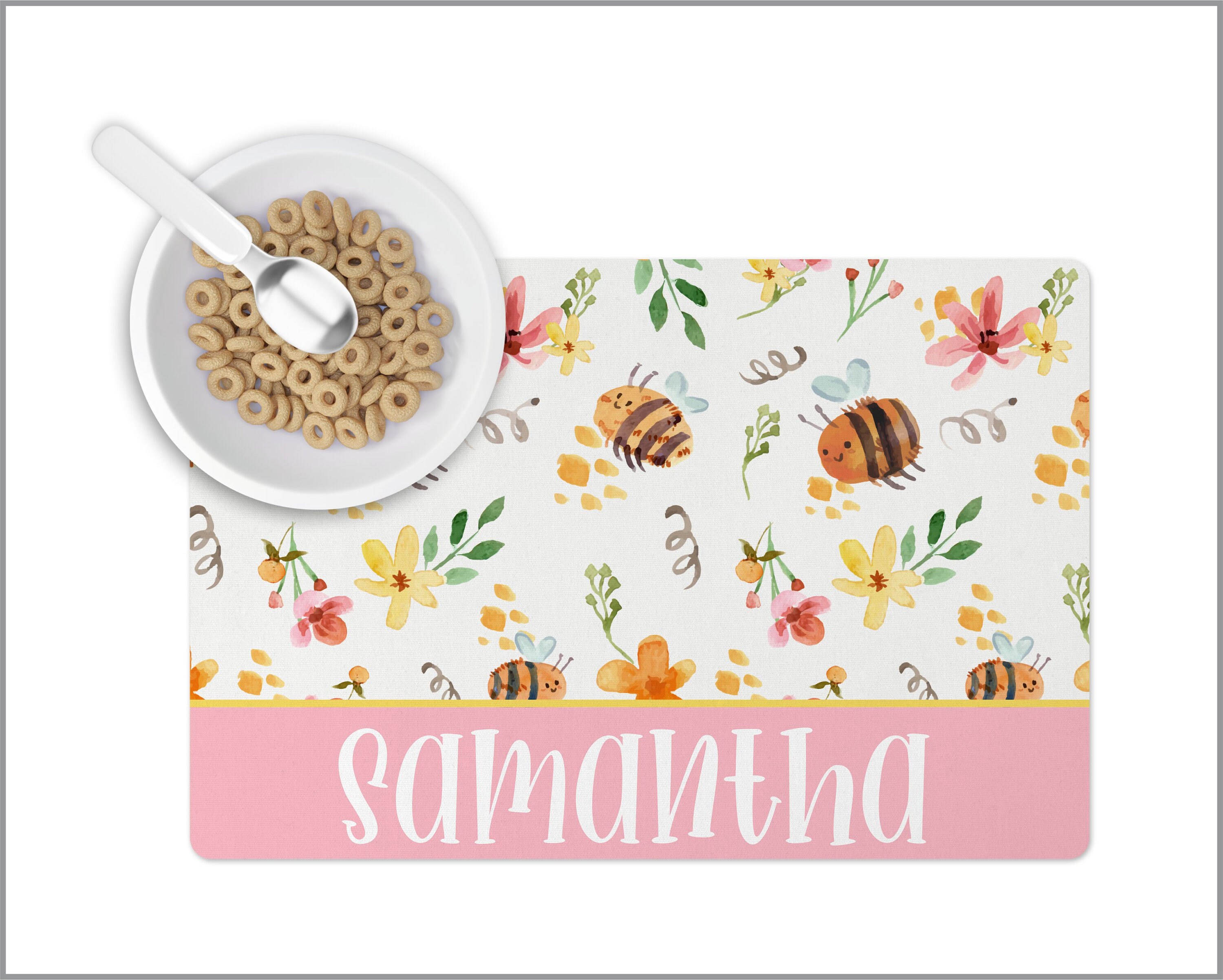 Personalized Bumble Bee Placemat Kids Placemat Custom Etsy