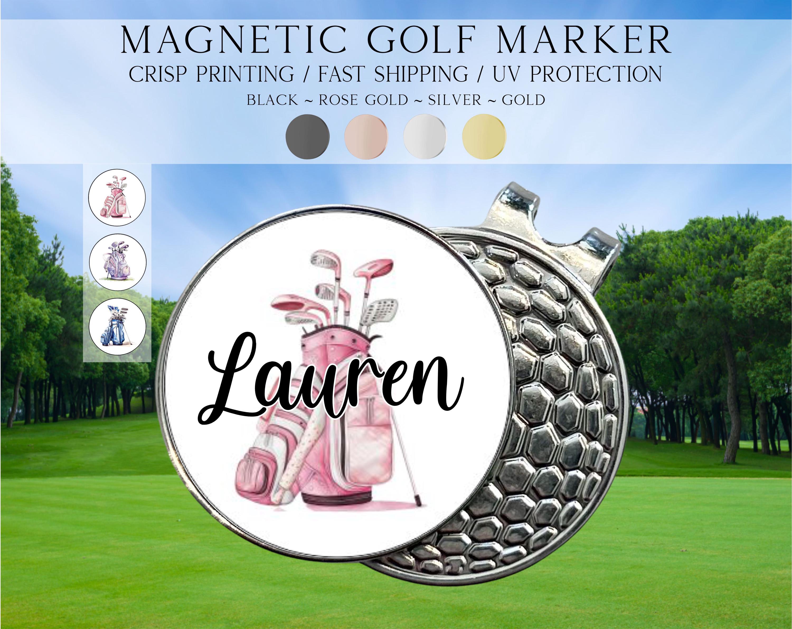 Personalized Pink Golf Bag Marker, Golf Marker and Clip Set, Custom Golf Gifts For Her, Custom Golf Marker, Golfing Accessory, Teen Golf