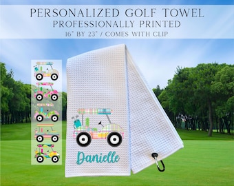 Personalized Golf Cart Towels, Custom Golf Towels For Her, Ladies Golf Towel, Gift For Golfer, Custom Golf Towel, Personalized Golf Gifts
