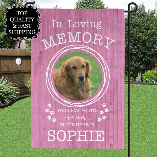 Pet Memorial Garden Flag, In Loving Memory Of, Sympathy Flag,  Commentary Garden Flag, Memorial Gift, Dog Memorial Flag, RIP Pet Flag