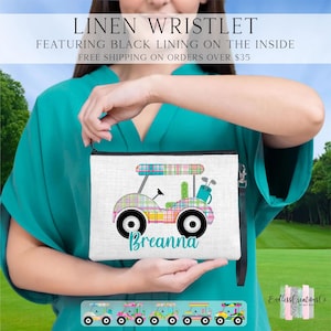 Golf Cart Wristlet, Personalized Golf Cart Bag, Golfing Gift Ideas, Custom Golf Cart Bag, Golf Toiletry Bag, Golf Wristlet, Golf Gift Golf Cart 1